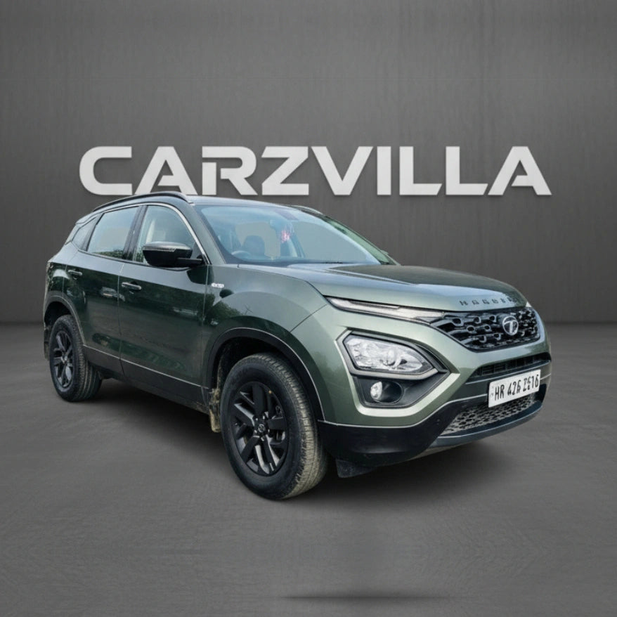 Green SUV with 'CARZVILLA' branding on a gray background