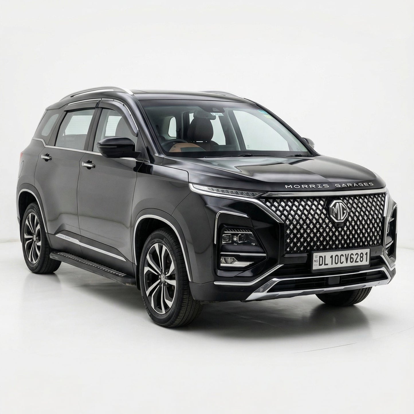 Gray SUV on a white background