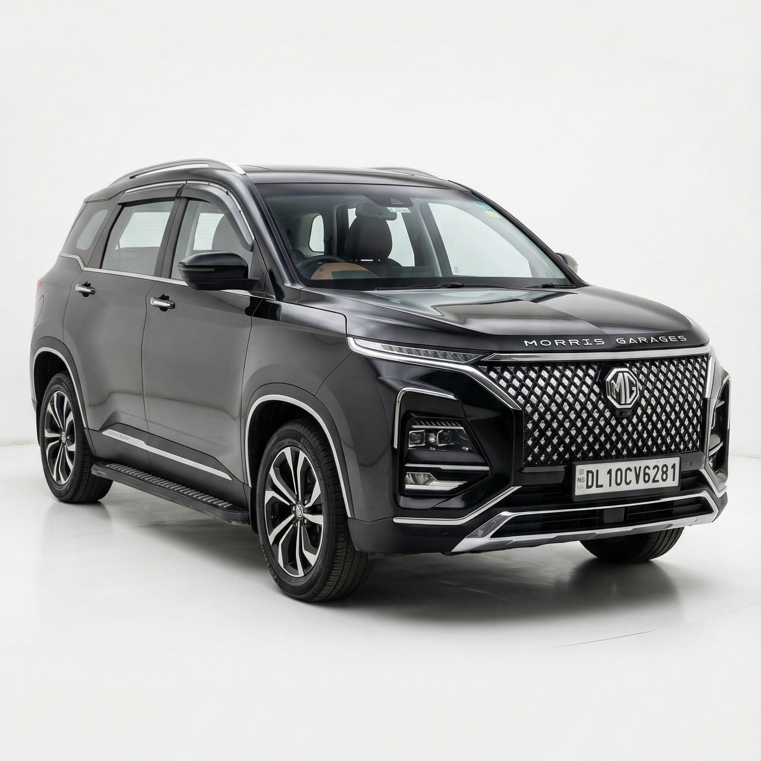 Gray SUV on a white background