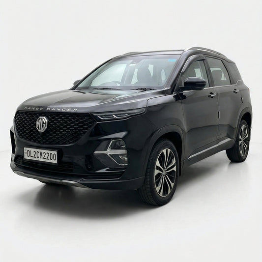 Black SUV on a white background