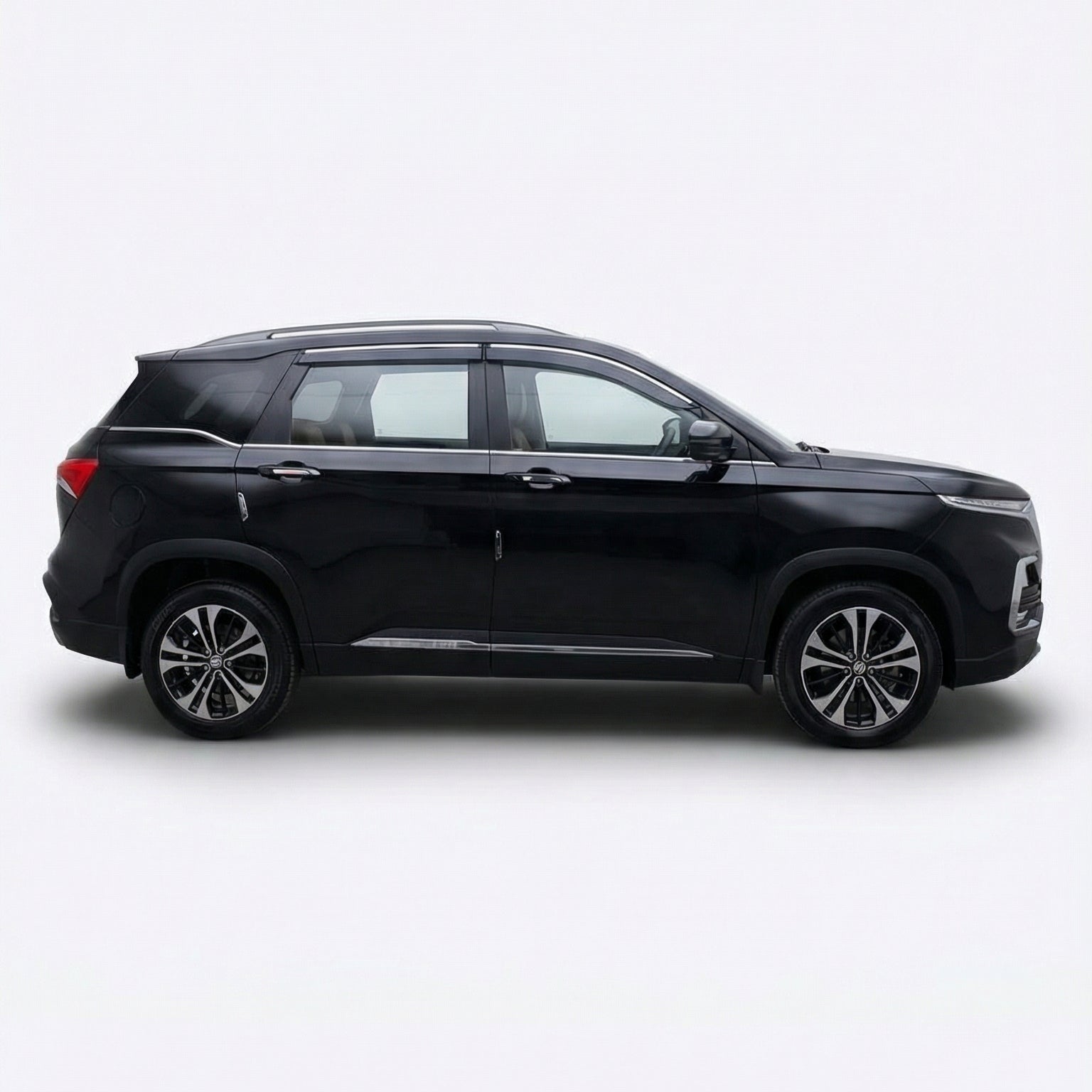 Black SUV on a white background