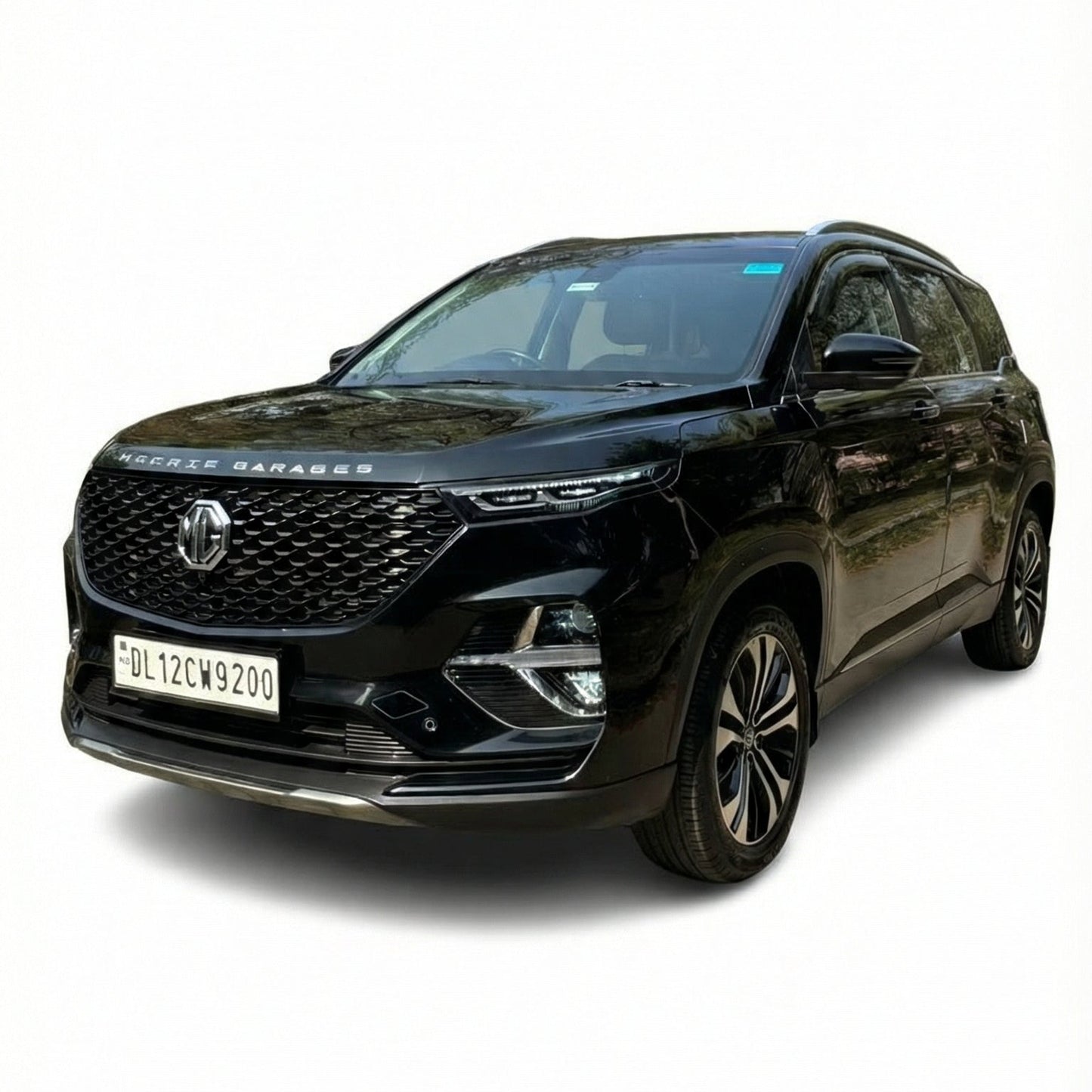 Black SUV on a white background