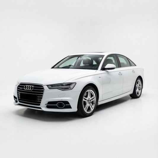 White Audi car on a white background