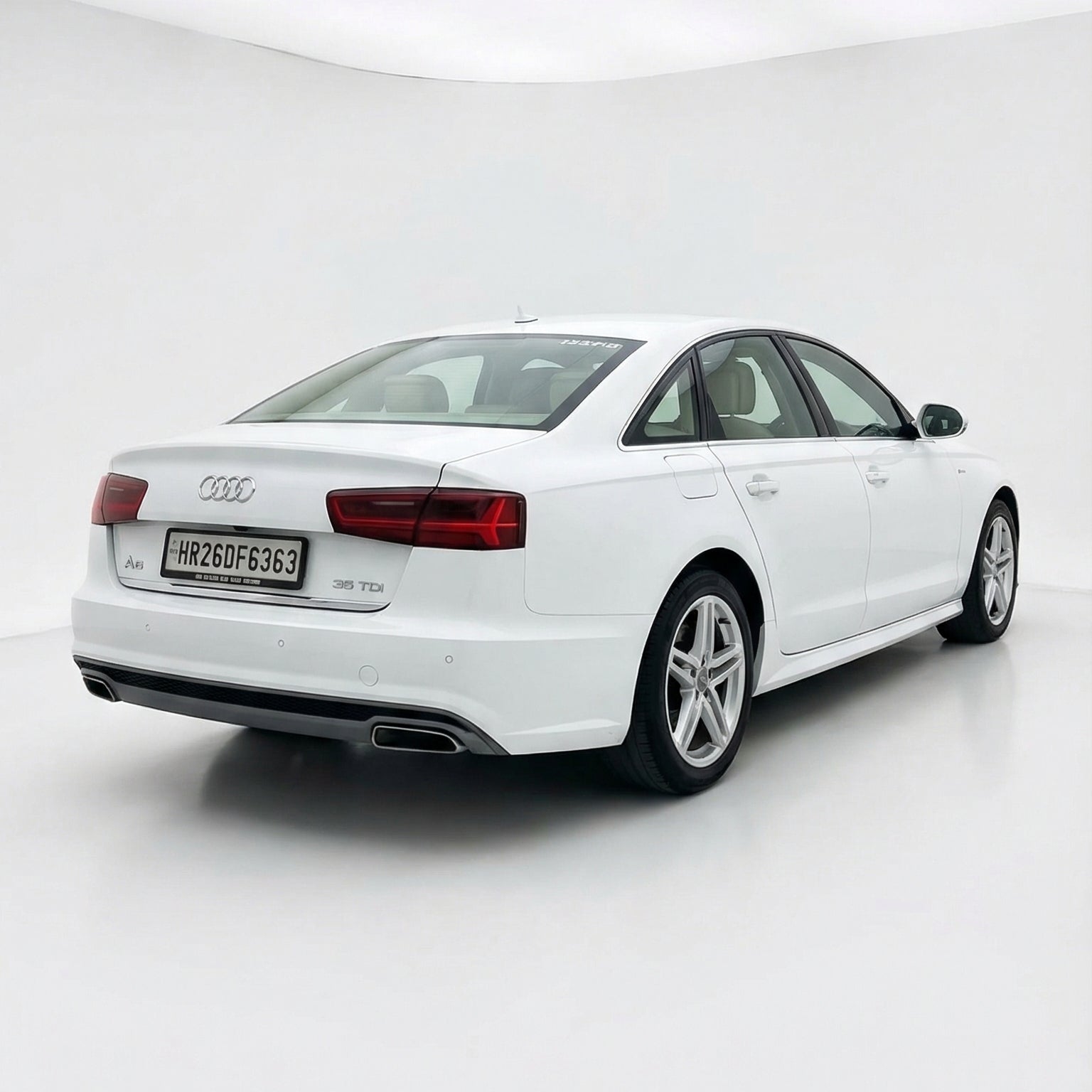 White Audi car on a white background