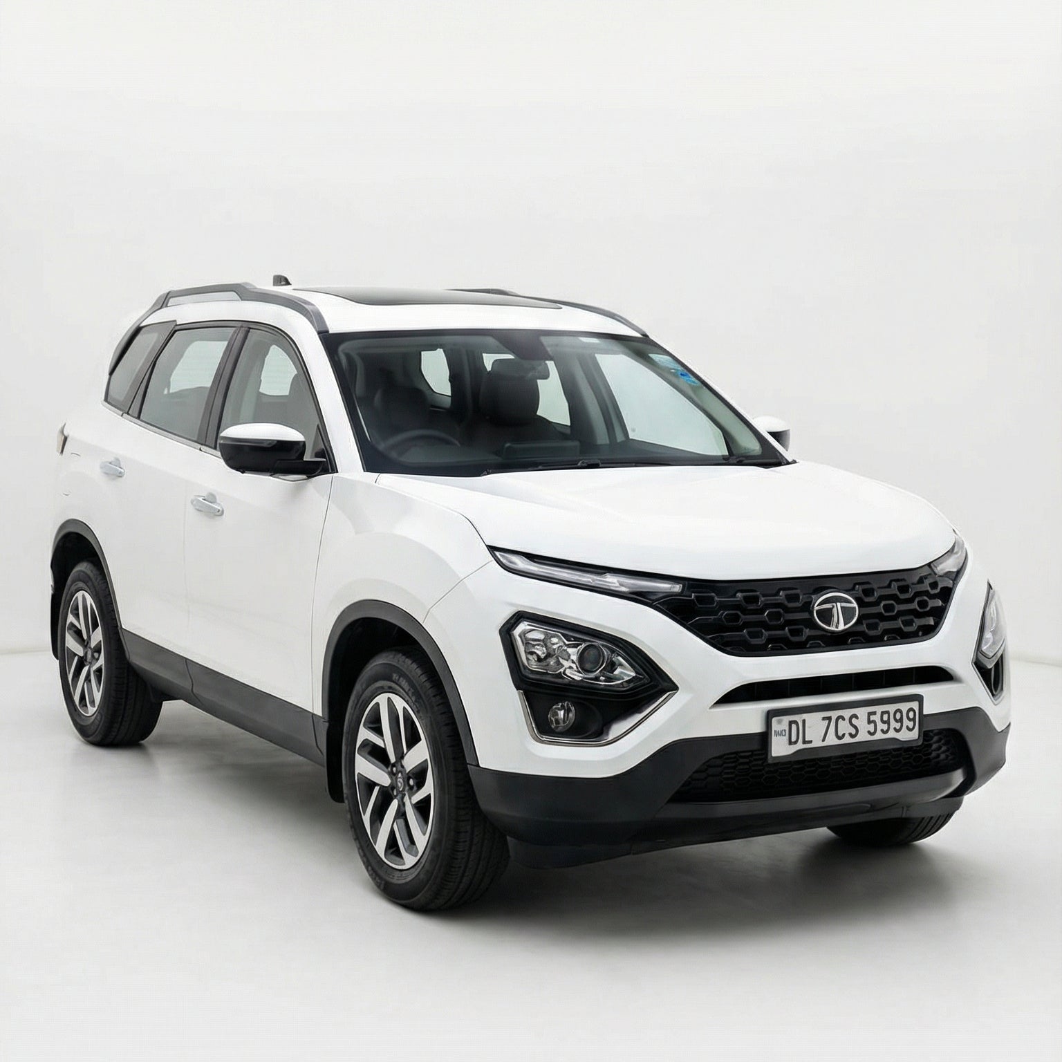 White SUV on a light gray background