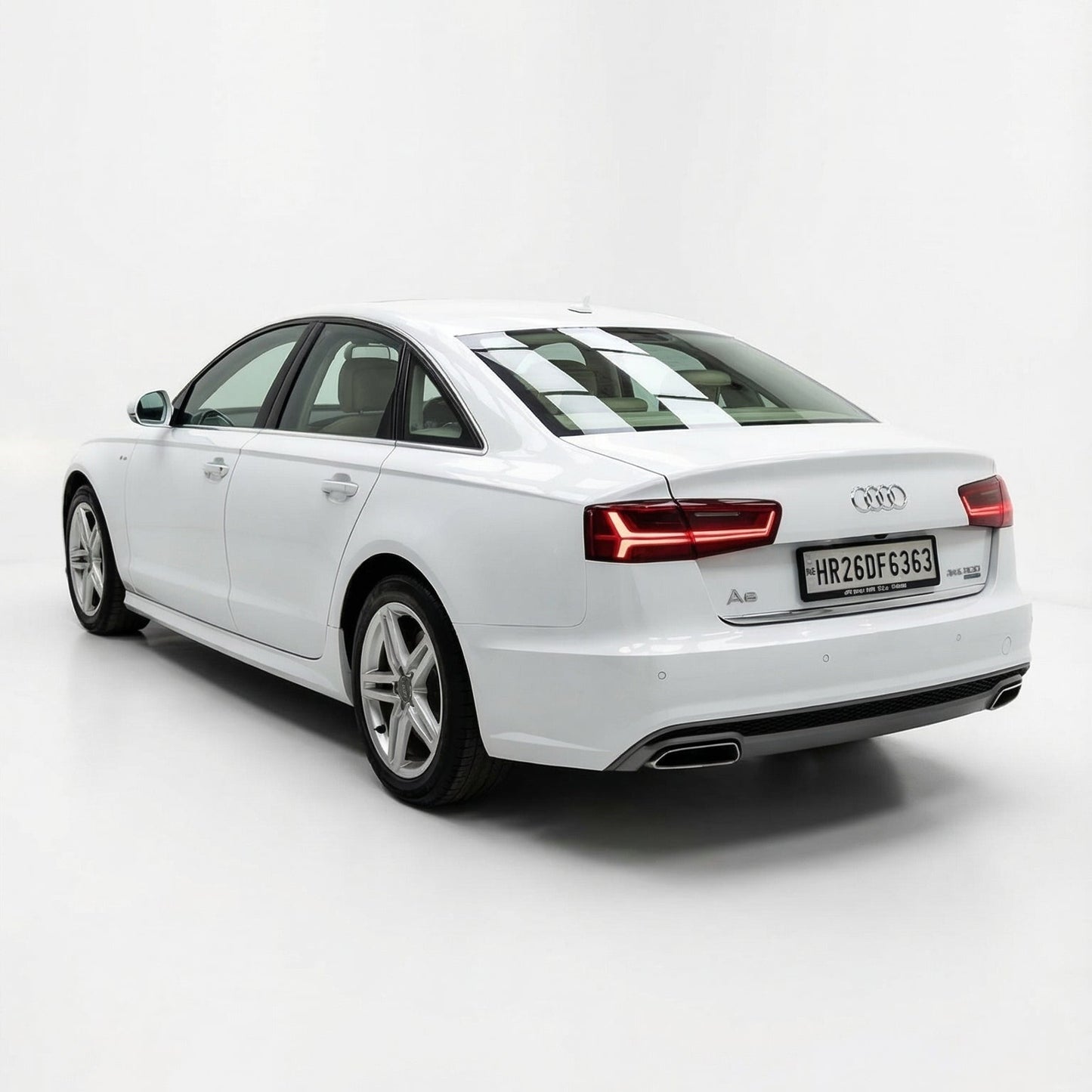 White Audi car on a white background