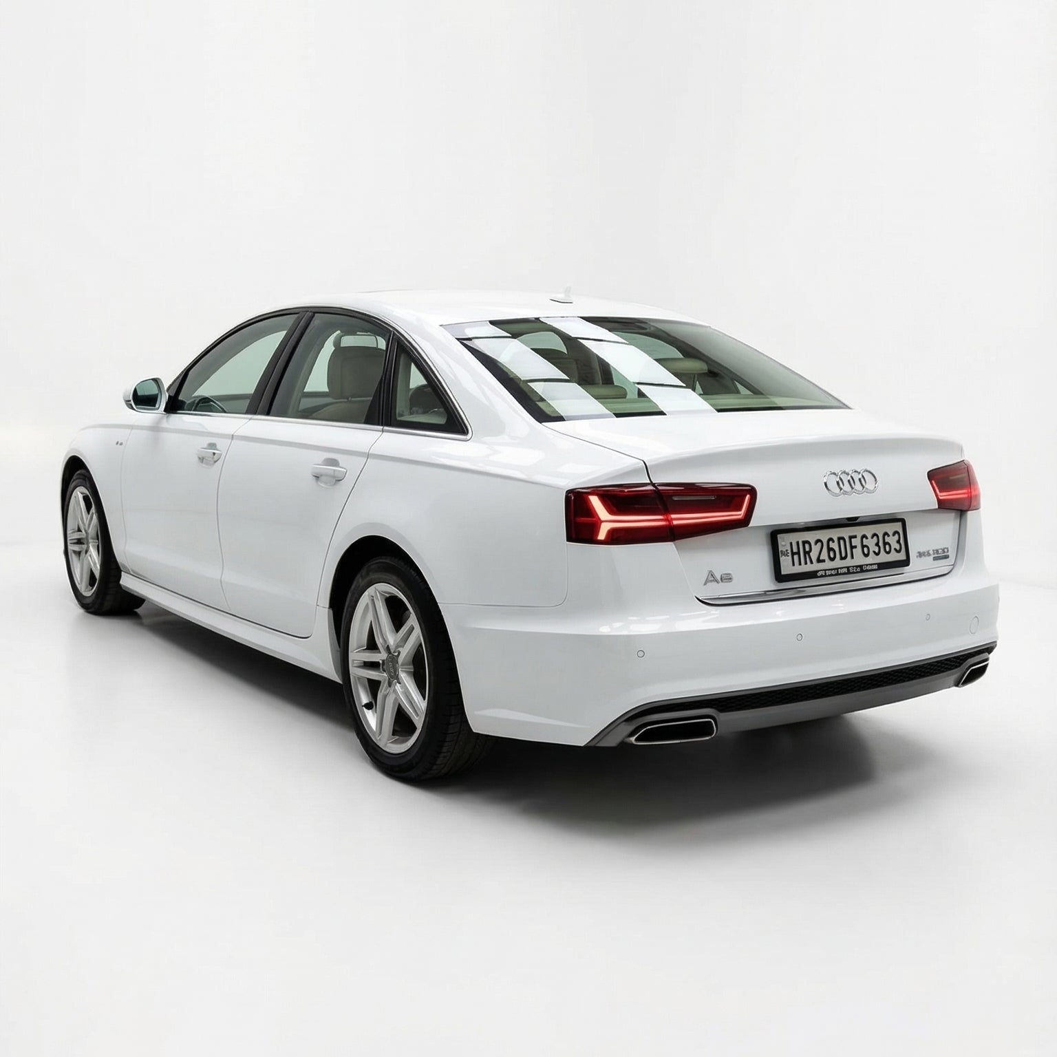 White Audi car on a white background