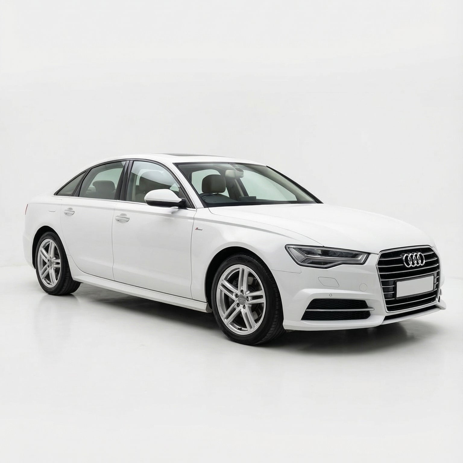 White Audi car on a white background