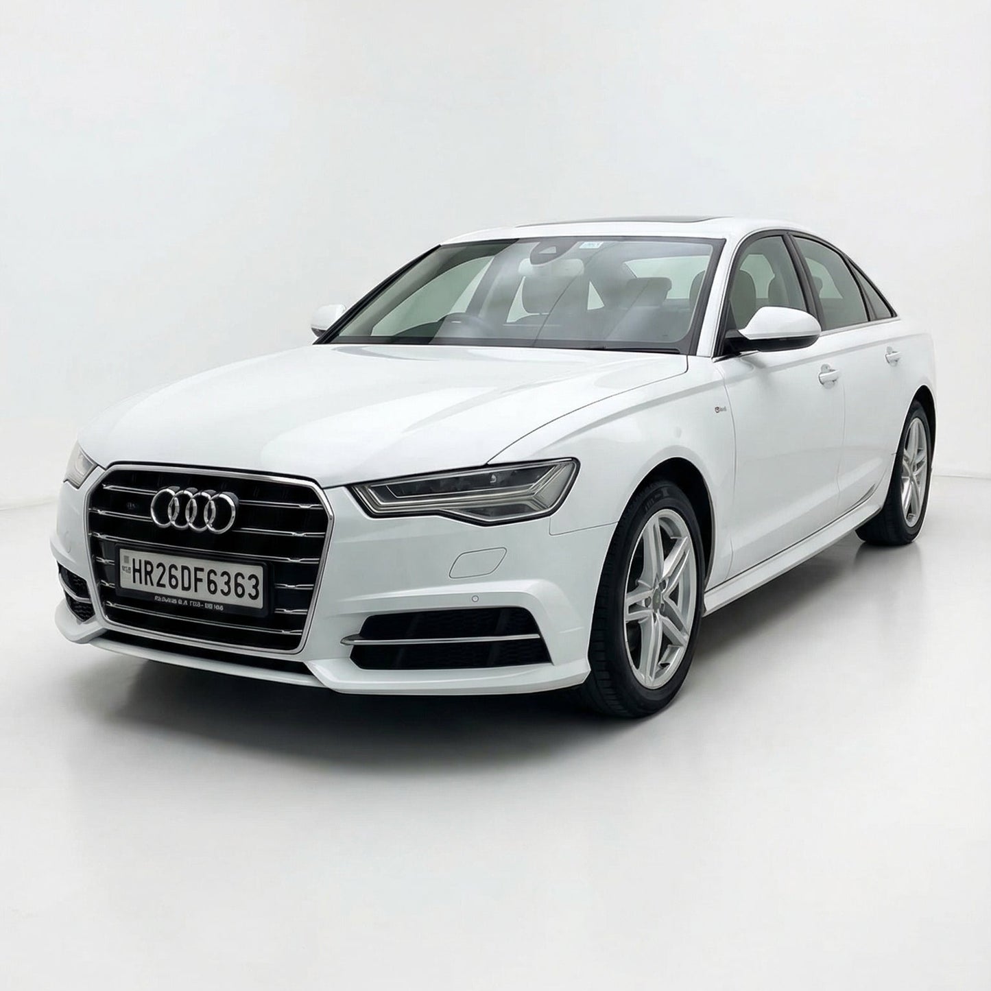 White Audi car on a white background