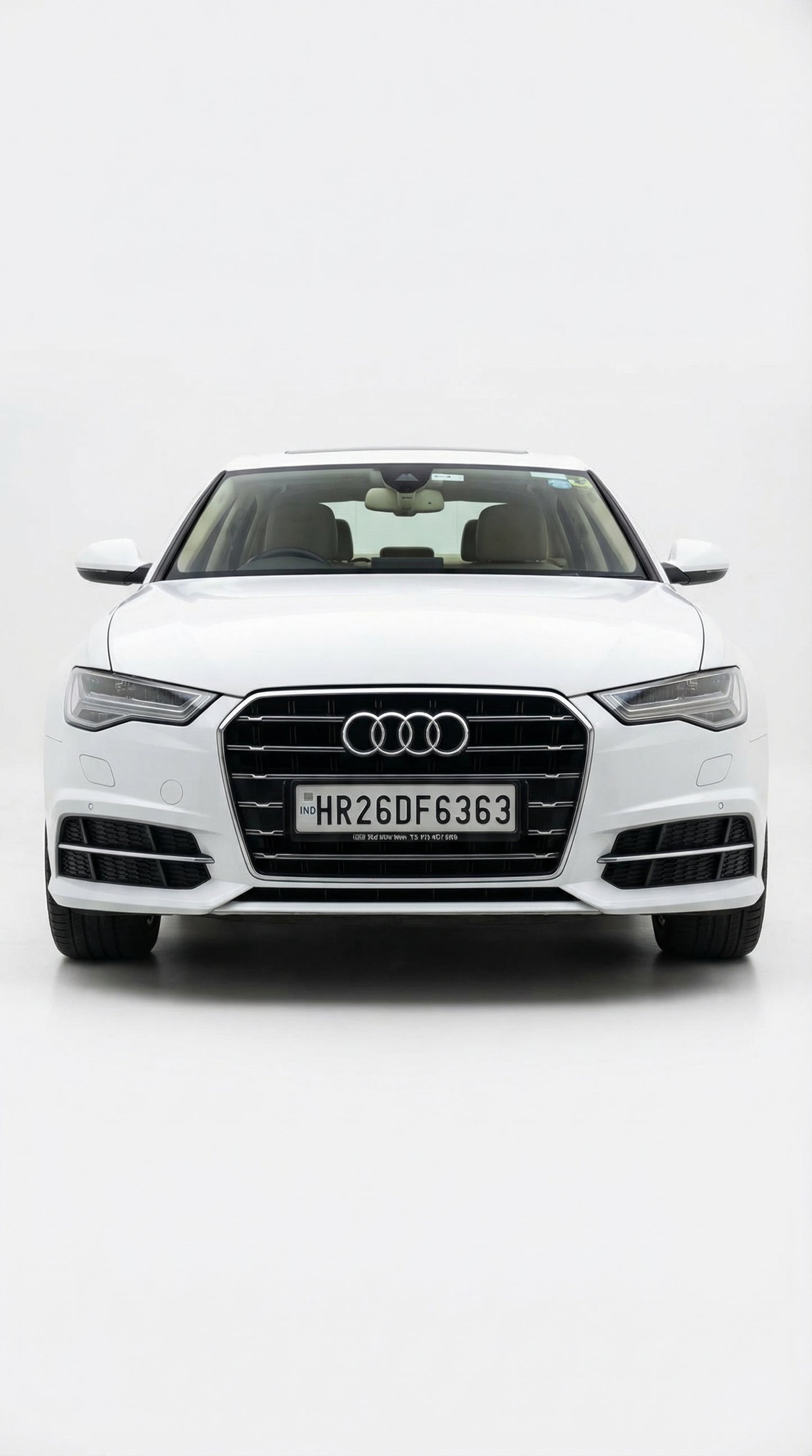 White Audi car on a white background