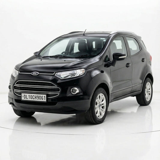 Black Ford Ecosport on a white background