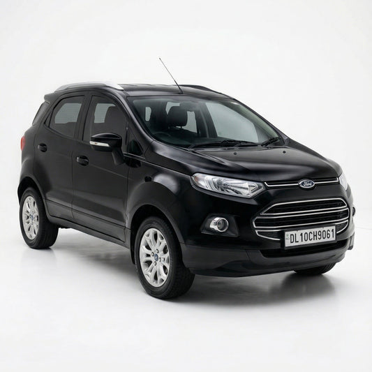 Black Ford EcoSport SUV on a white background