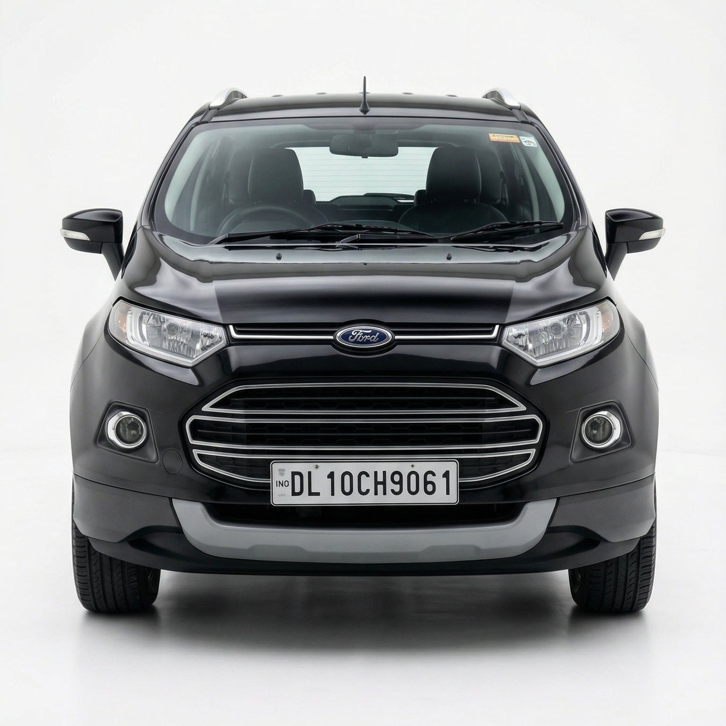 Black Ford car on a white background