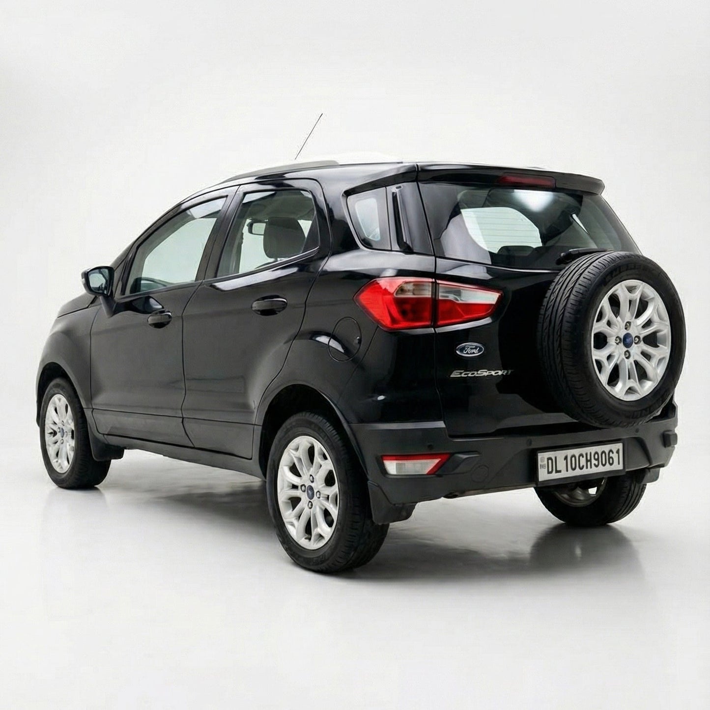 Black SUV car on a white background