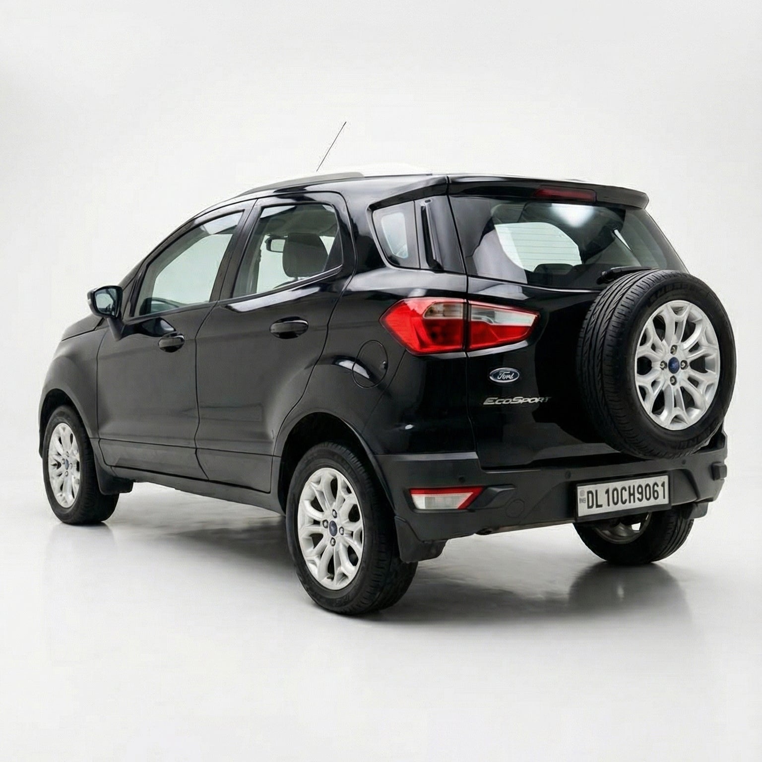 Black SUV car on a white background