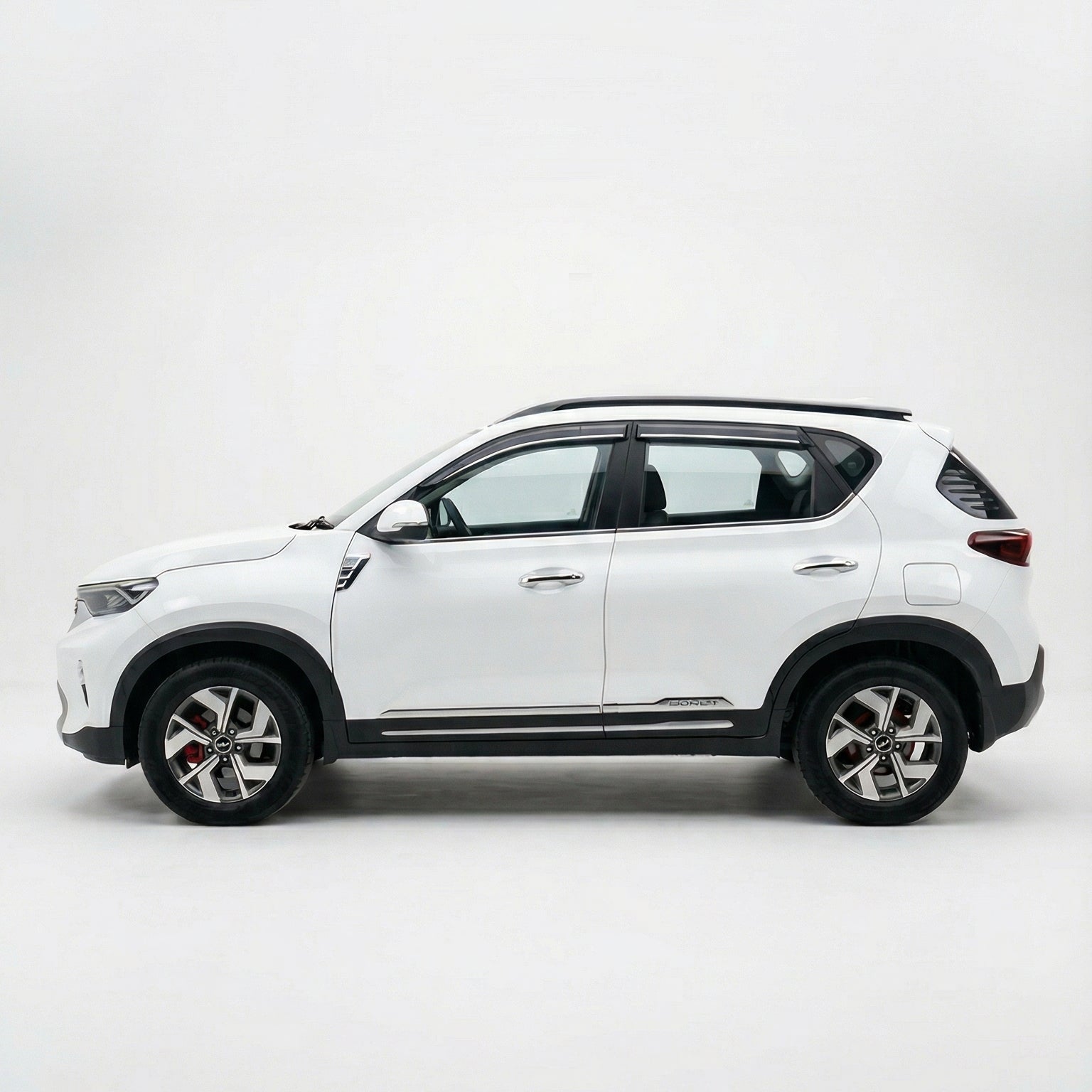 White SUV on a light gray background