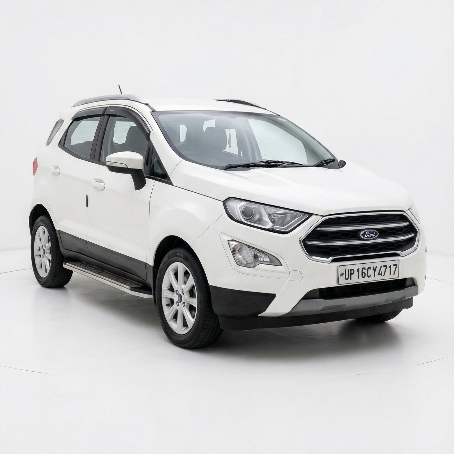 White Ford SUV on a white background