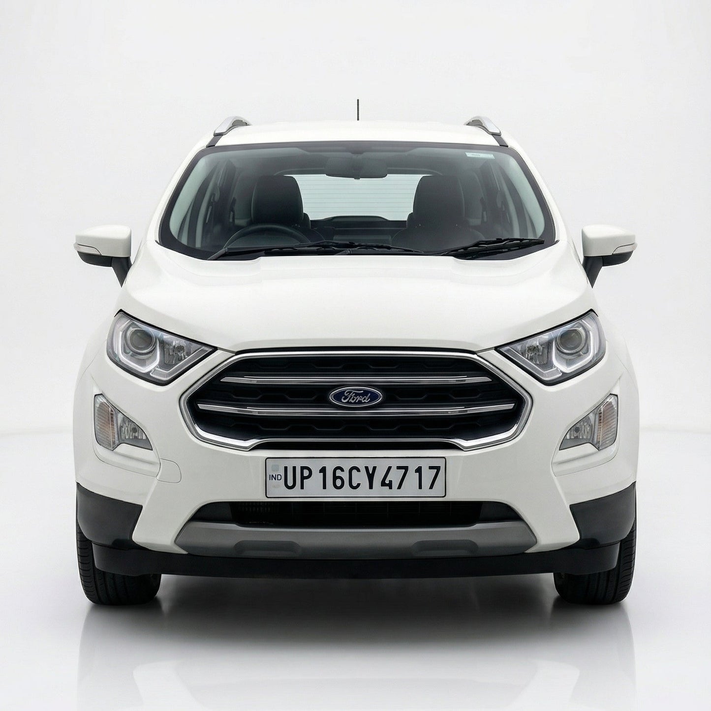 White Ford car on a white background