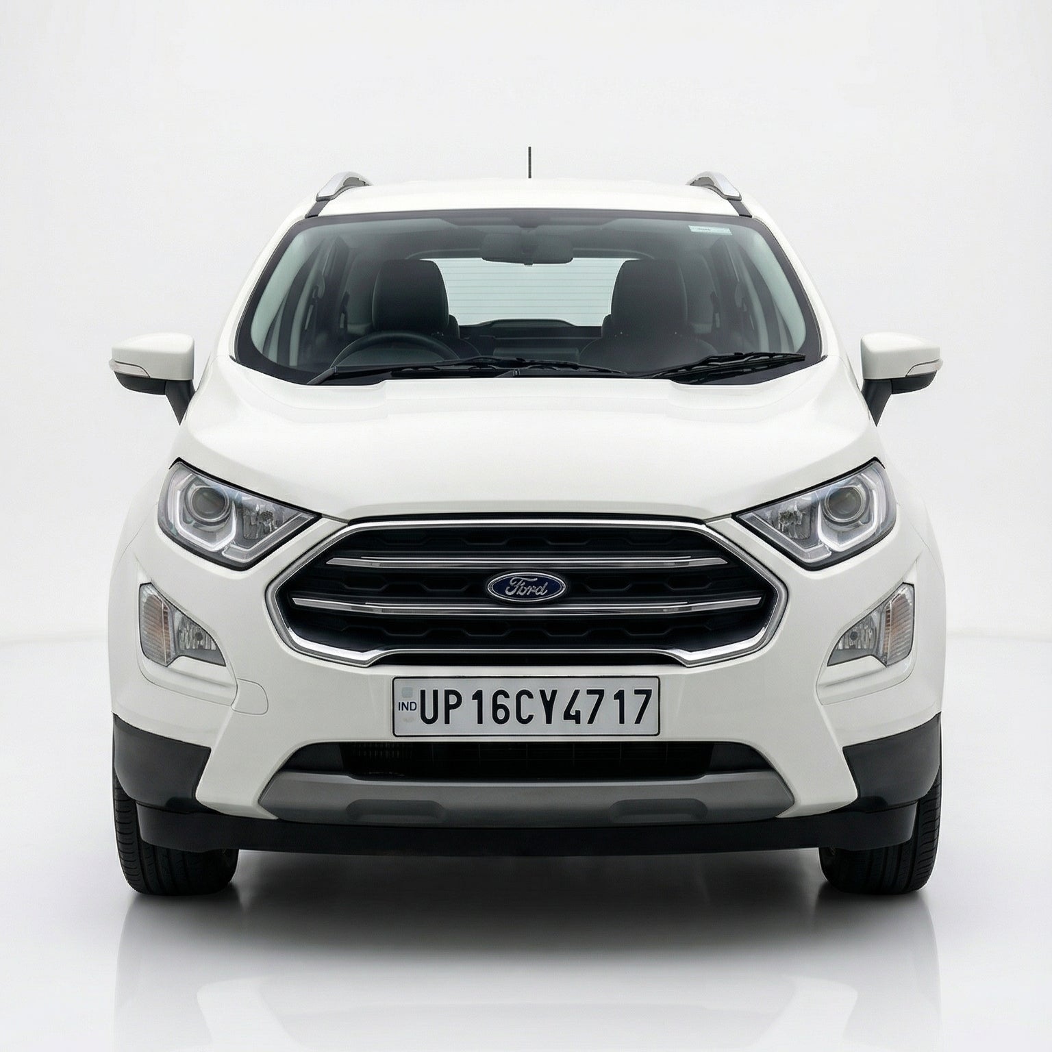 White Ford car on a white background