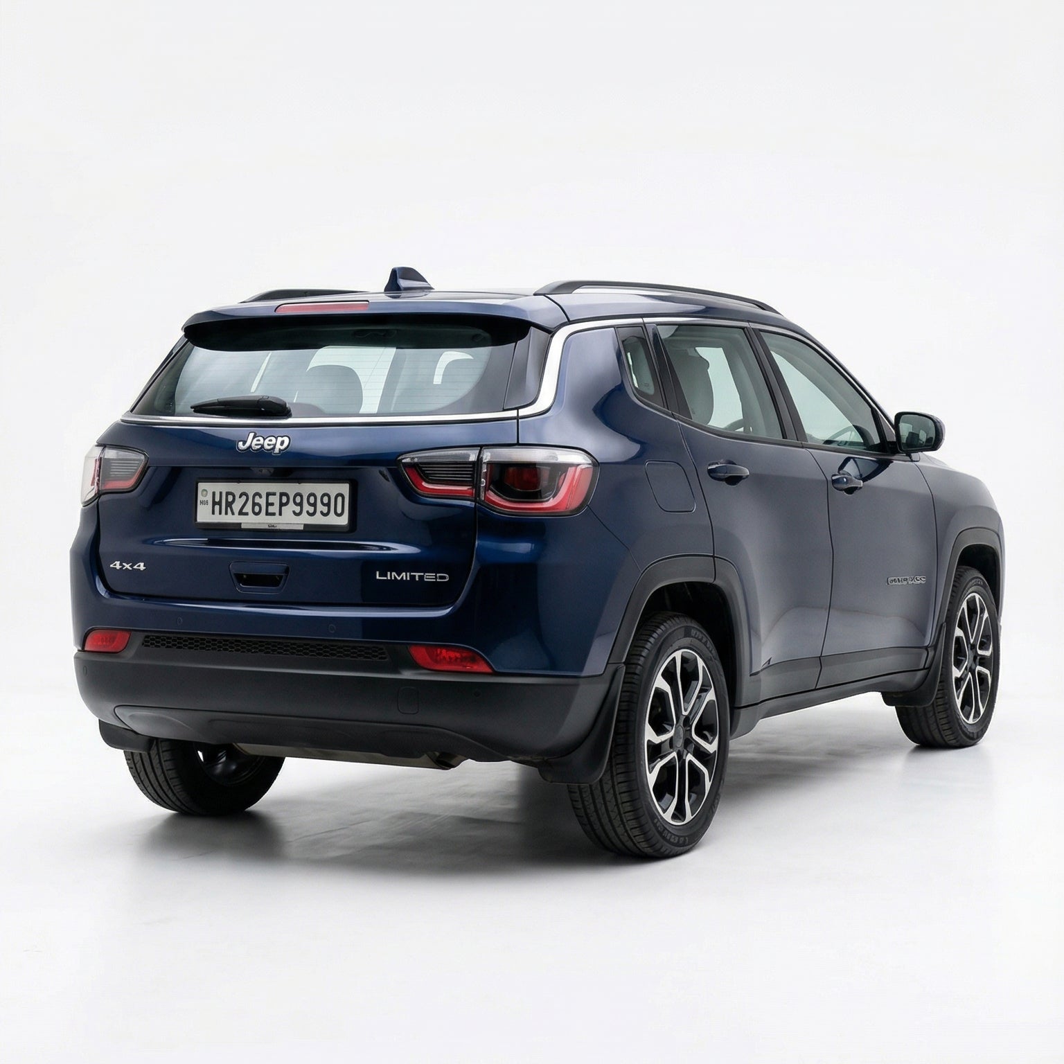 Blue SUV on a white background