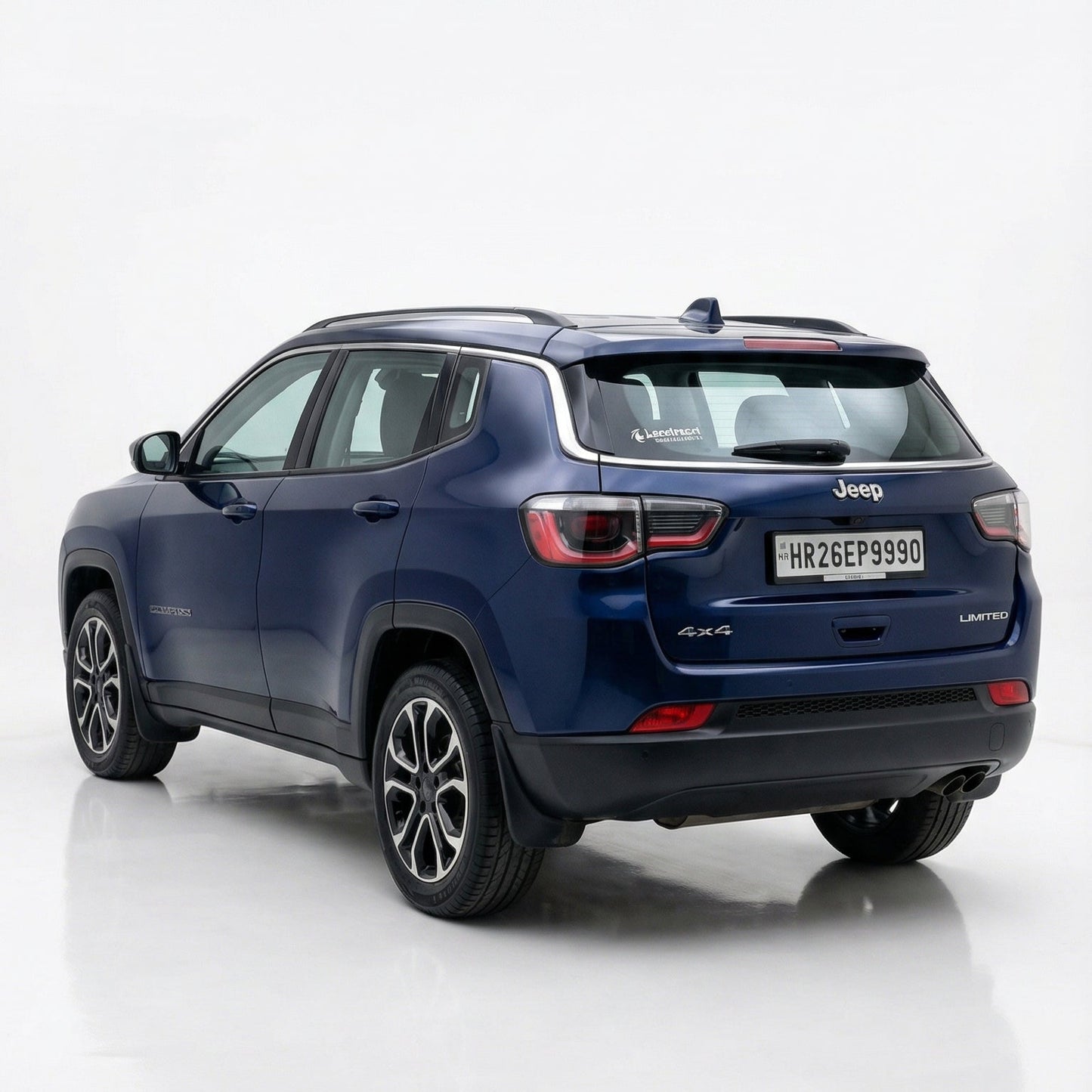 Blue SUV on a white background