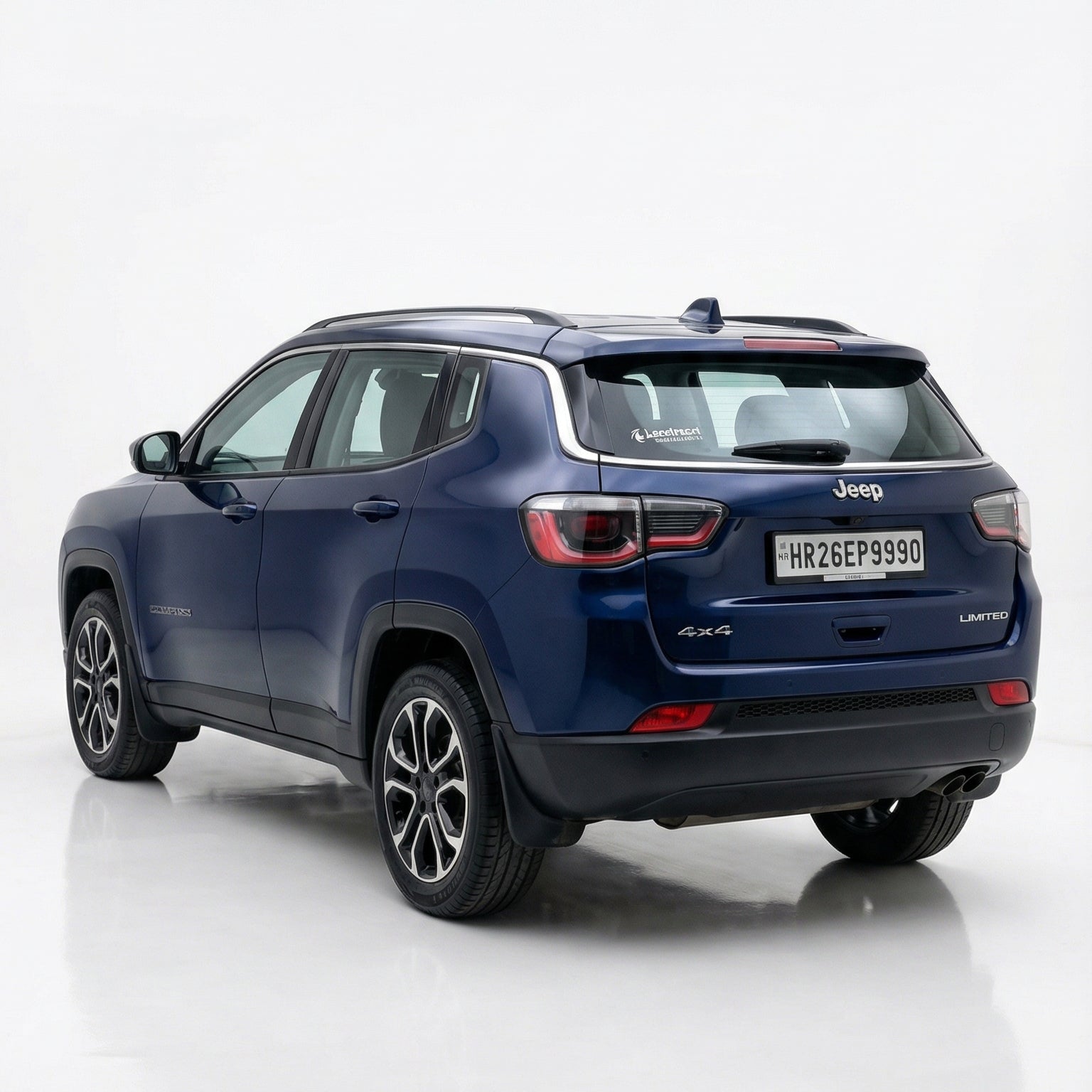 Blue SUV on a white background
