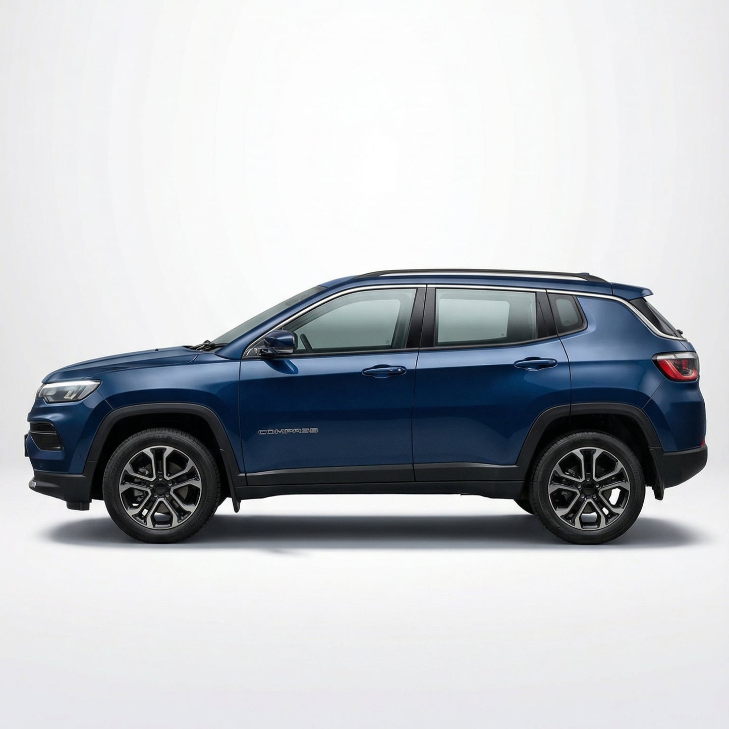Blue SUV on a white background