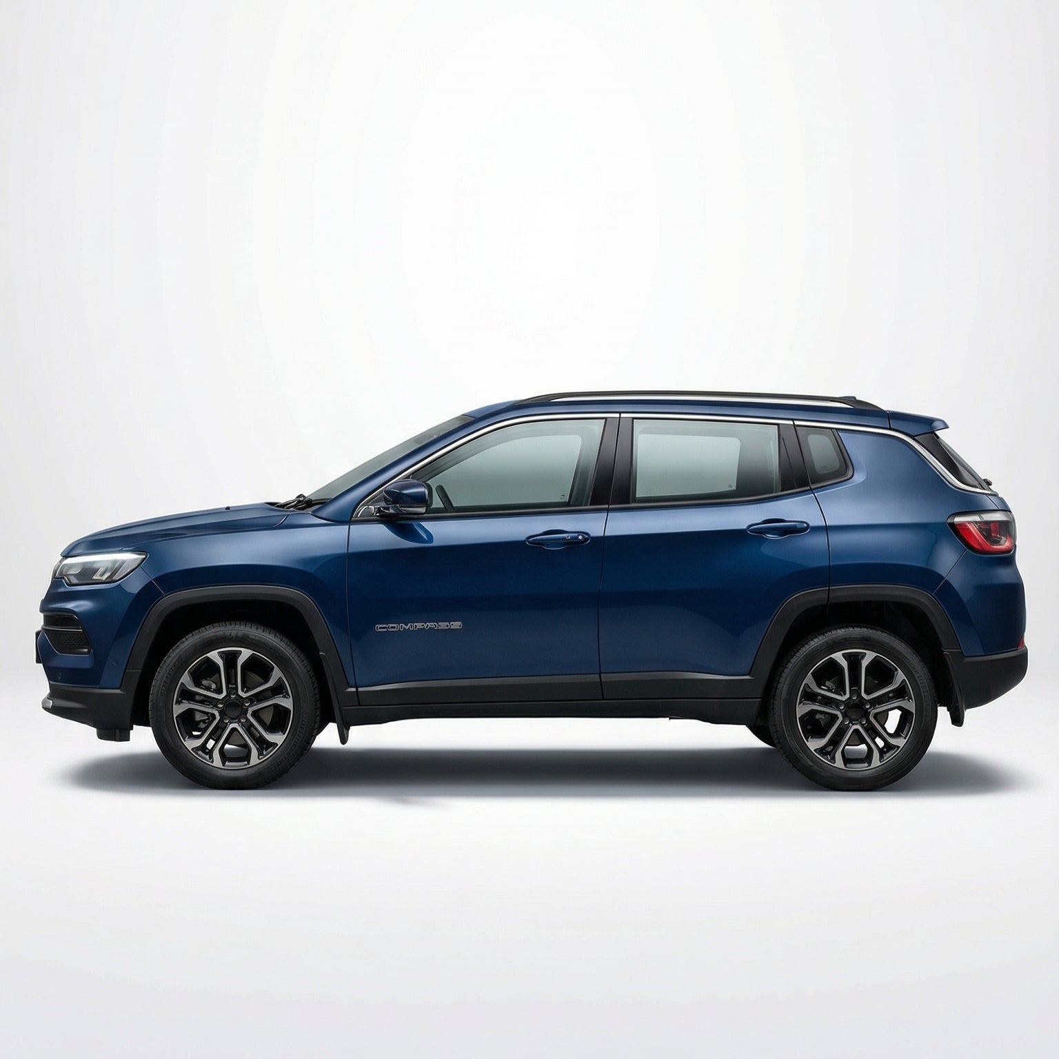 Blue SUV on a white background