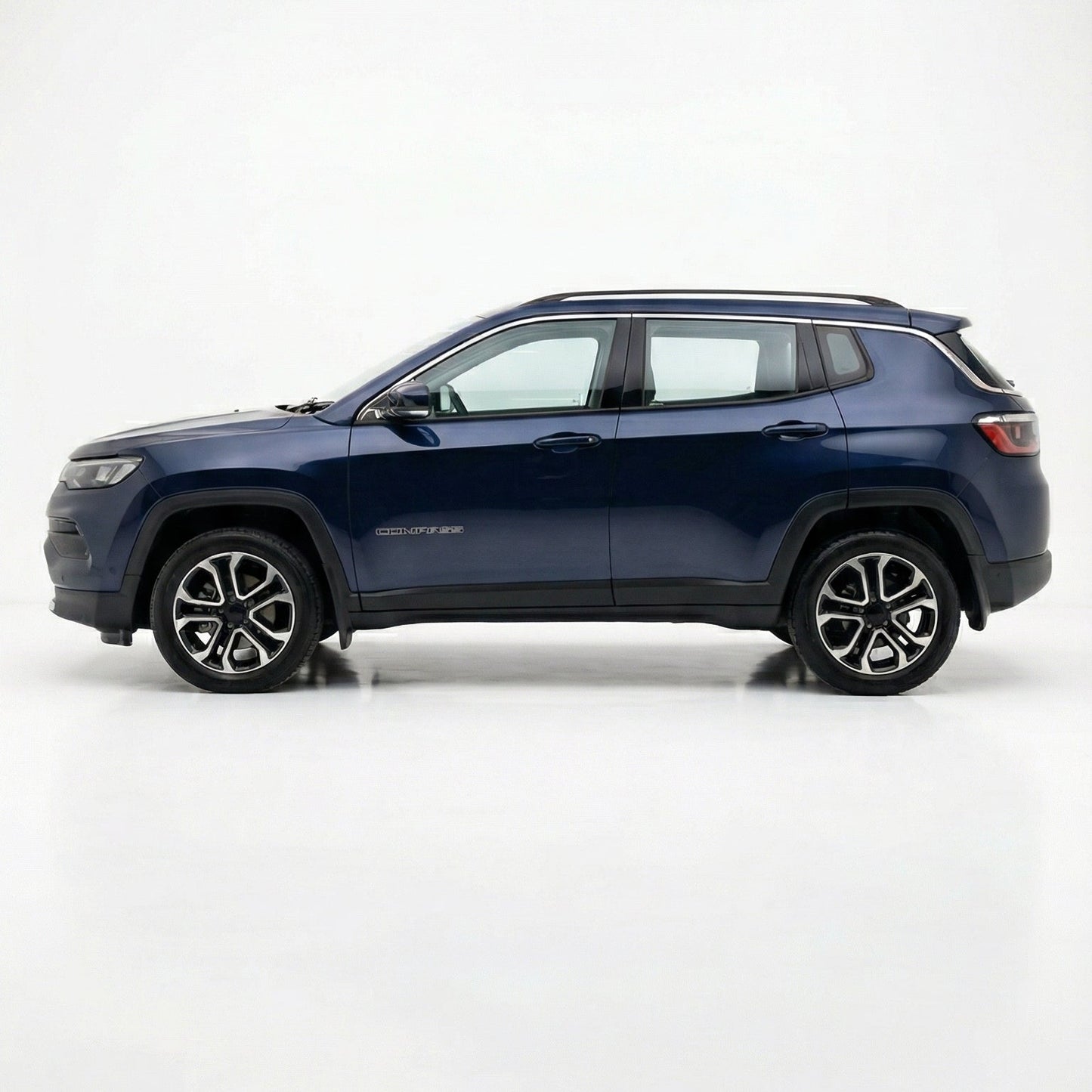 Blue SUV on a white background