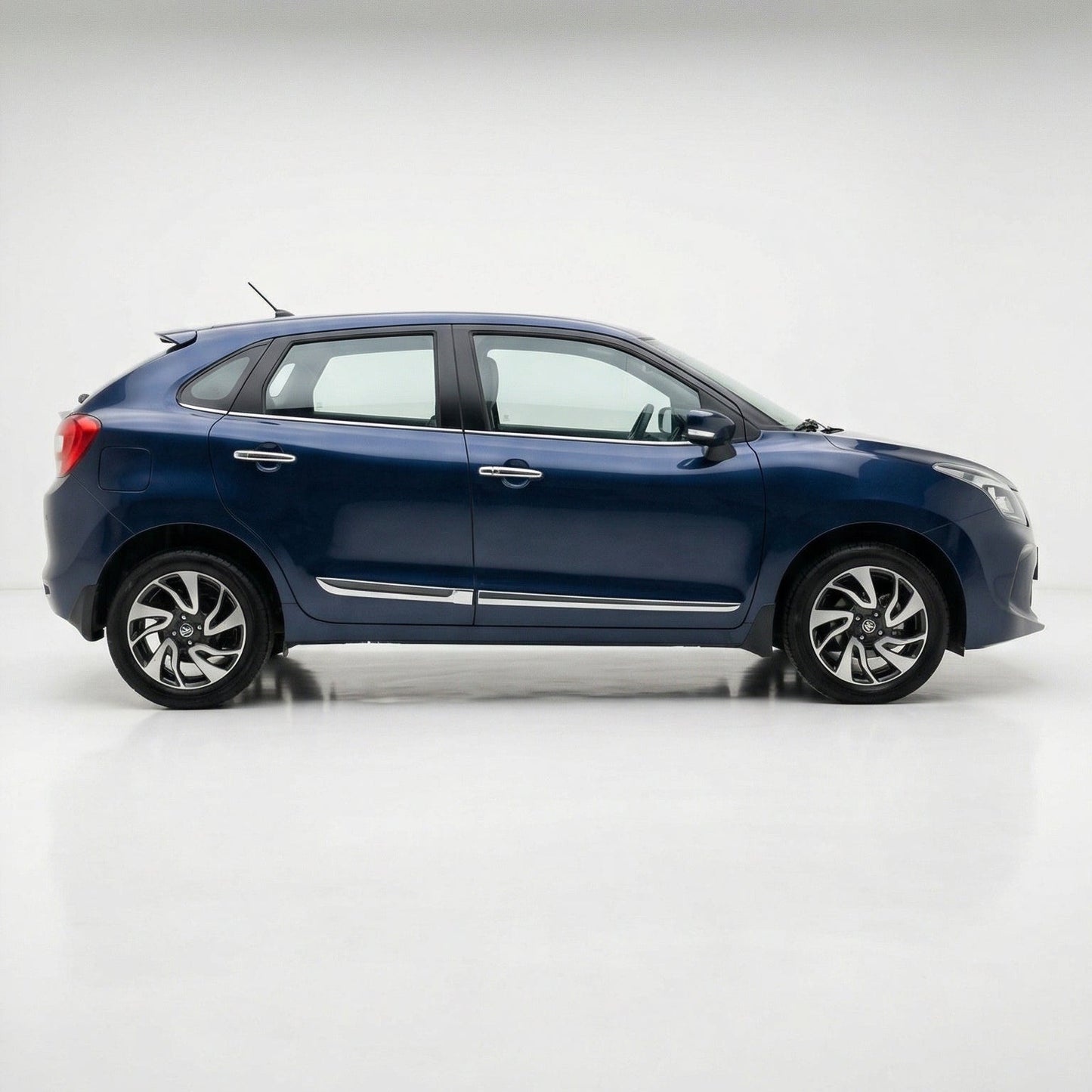Blue car on a white background