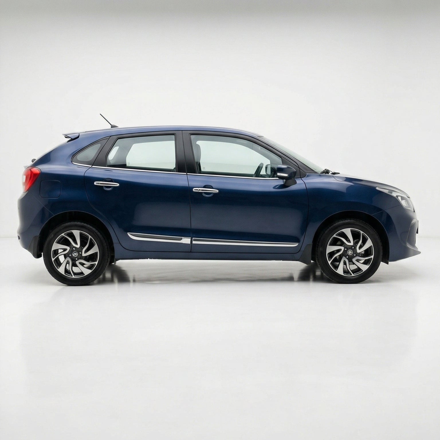 Blue car on a white background