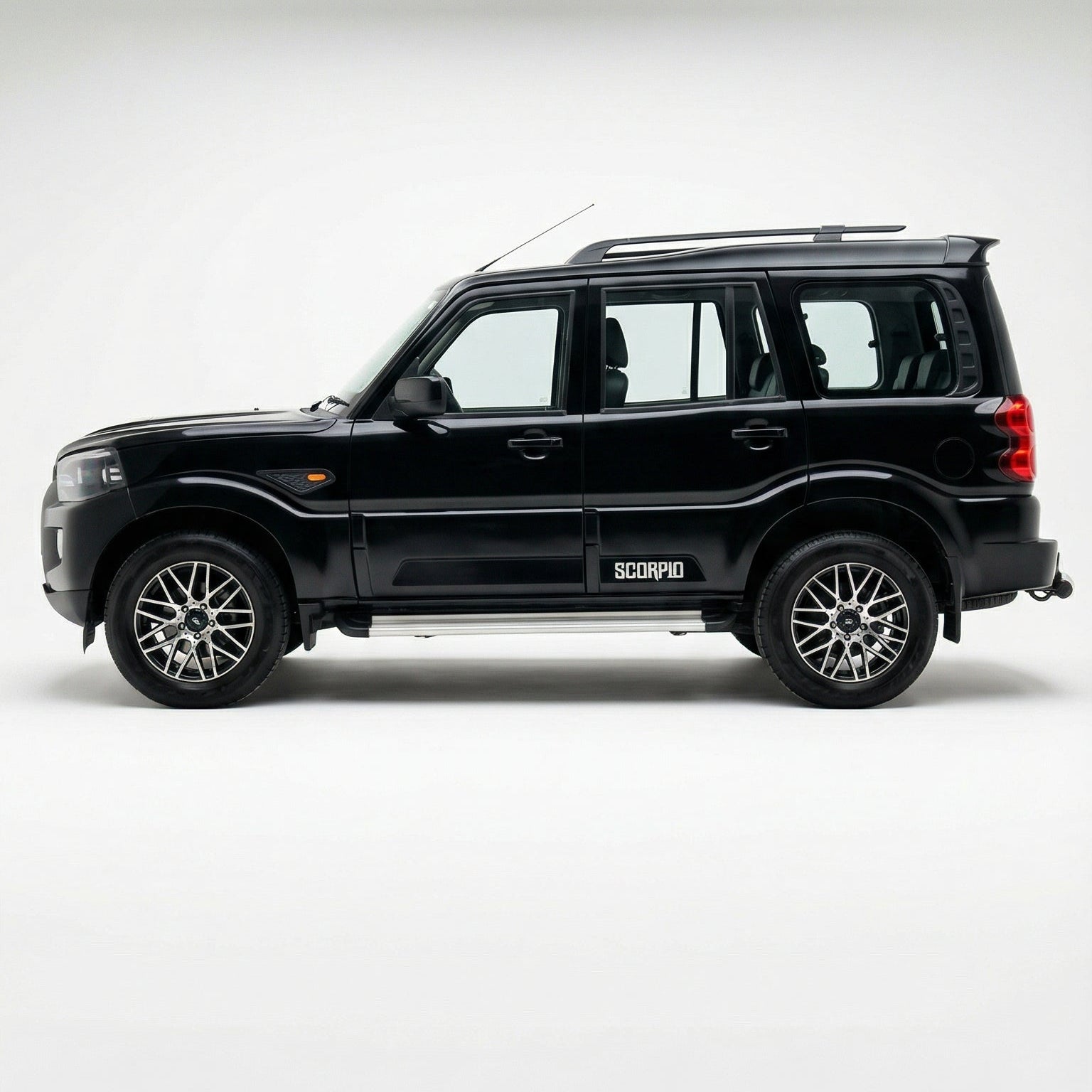 Black SUV on a white background