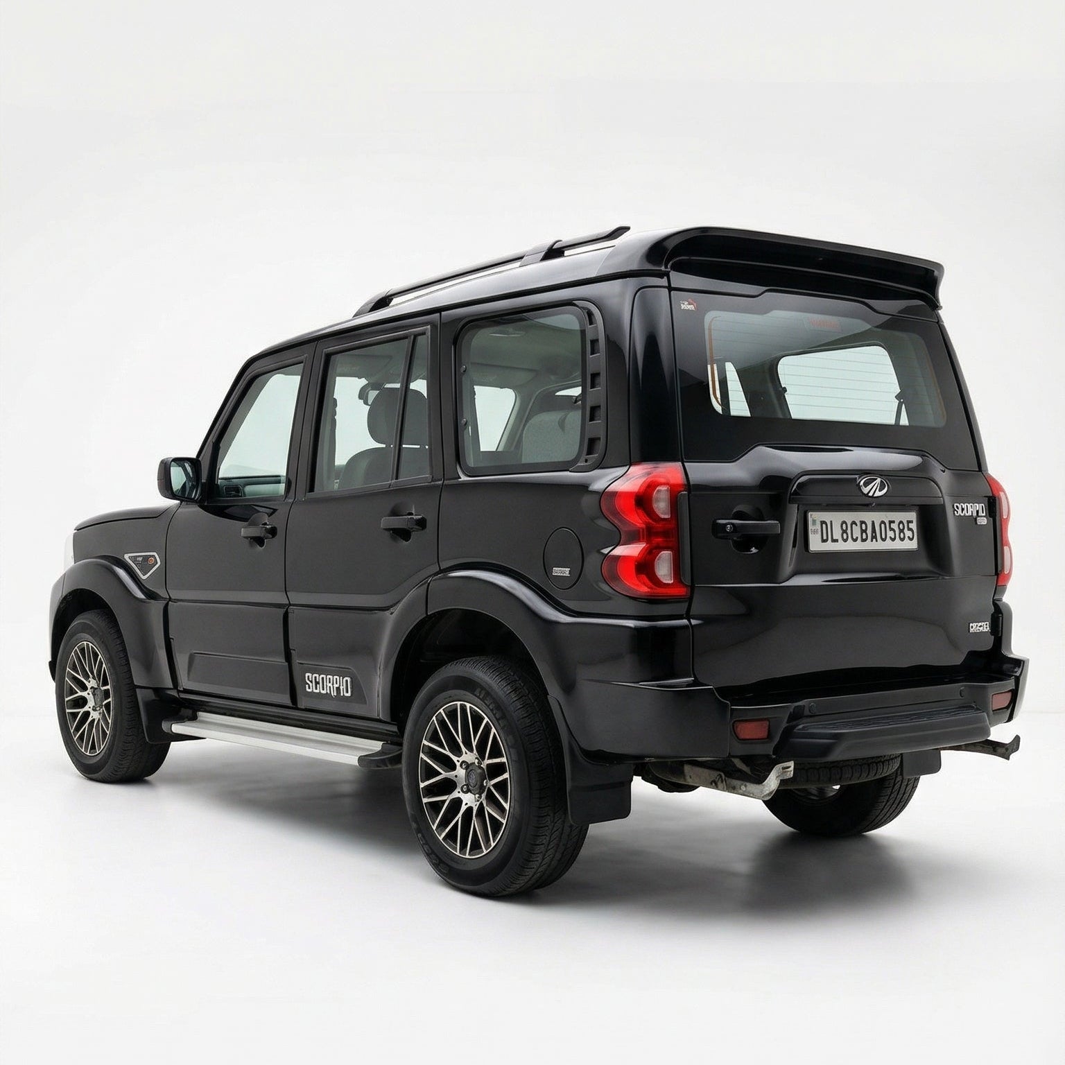 Black SUV on a white background