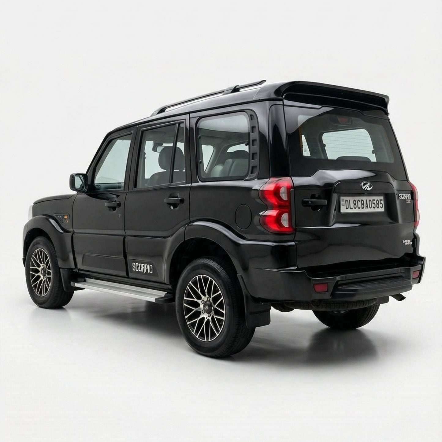 Black SUV on a white background