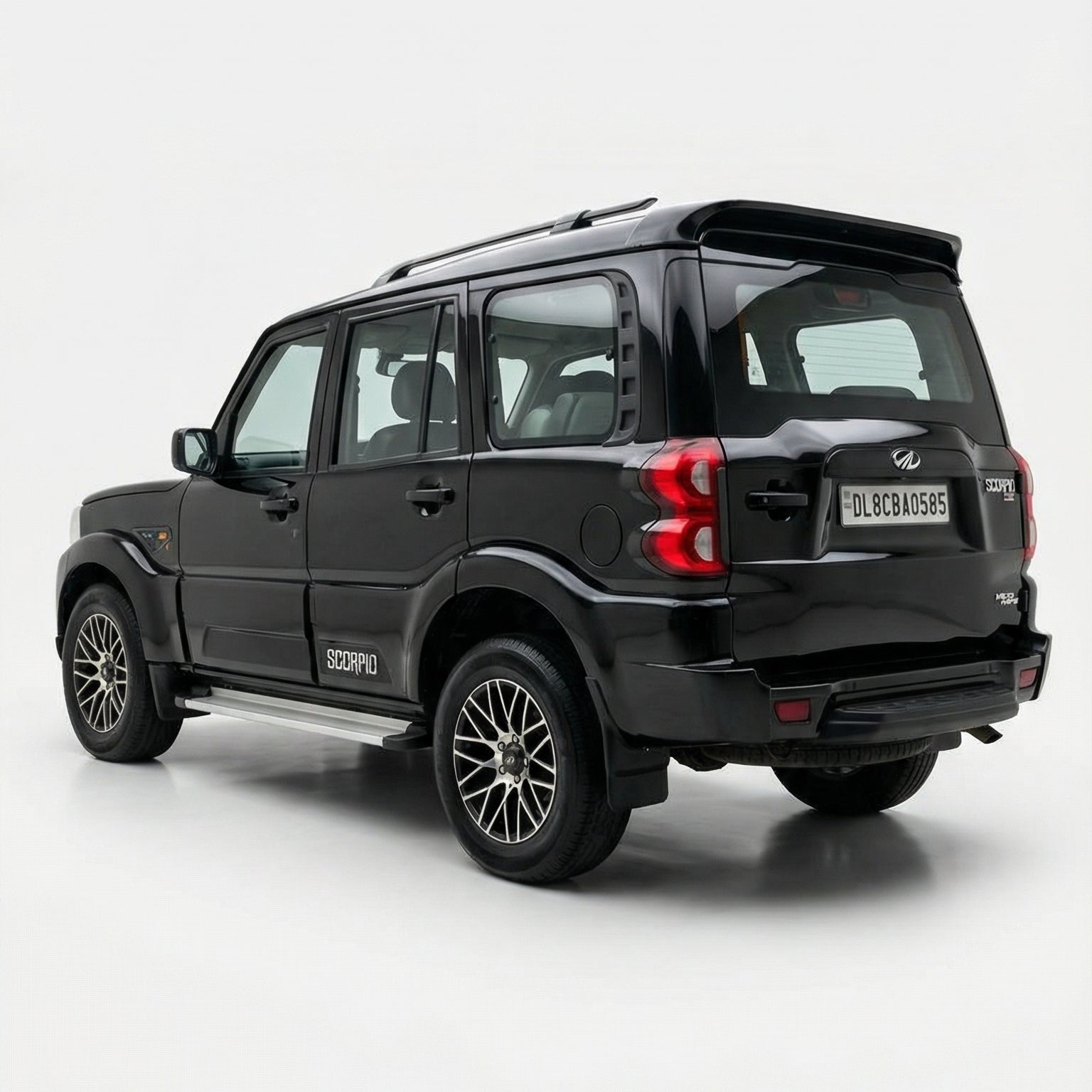 Black SUV on a white background