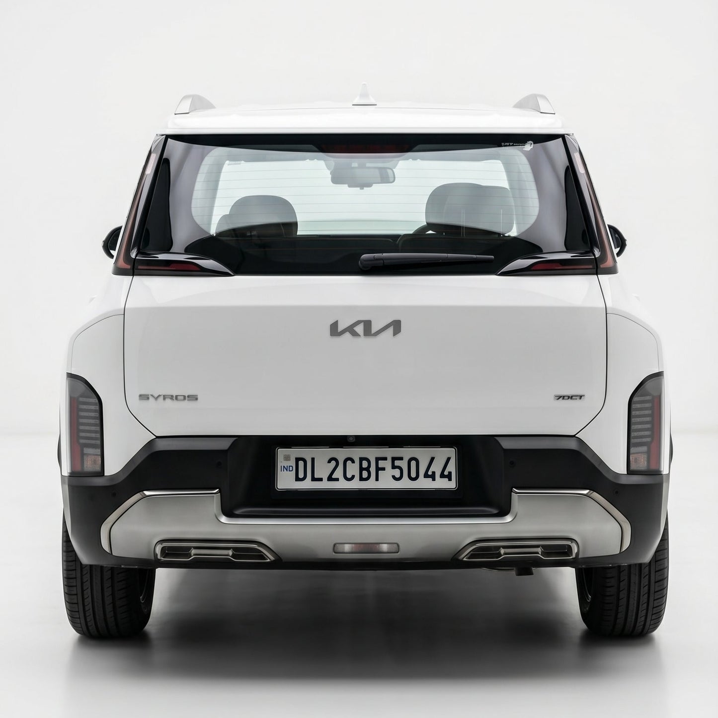 White Kia car on a white background