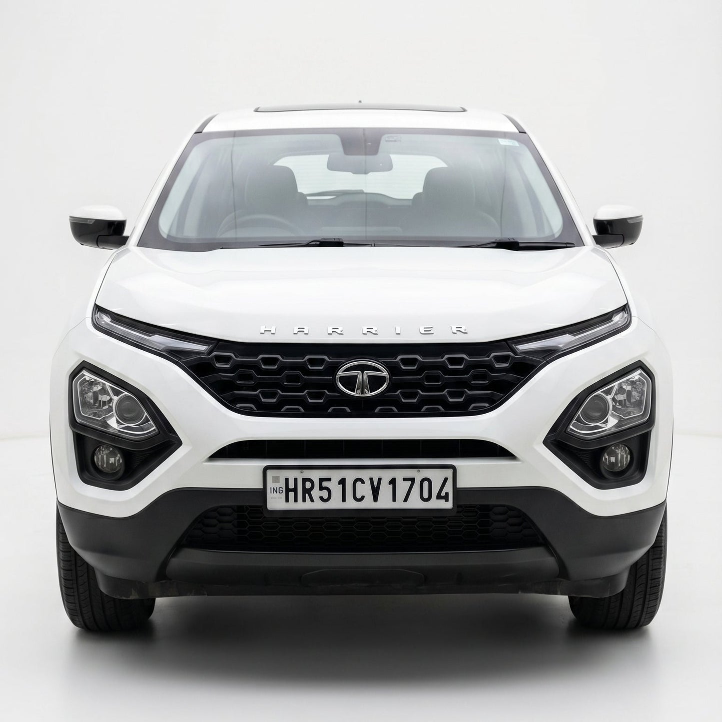 White SUV with Tata logo on a white background