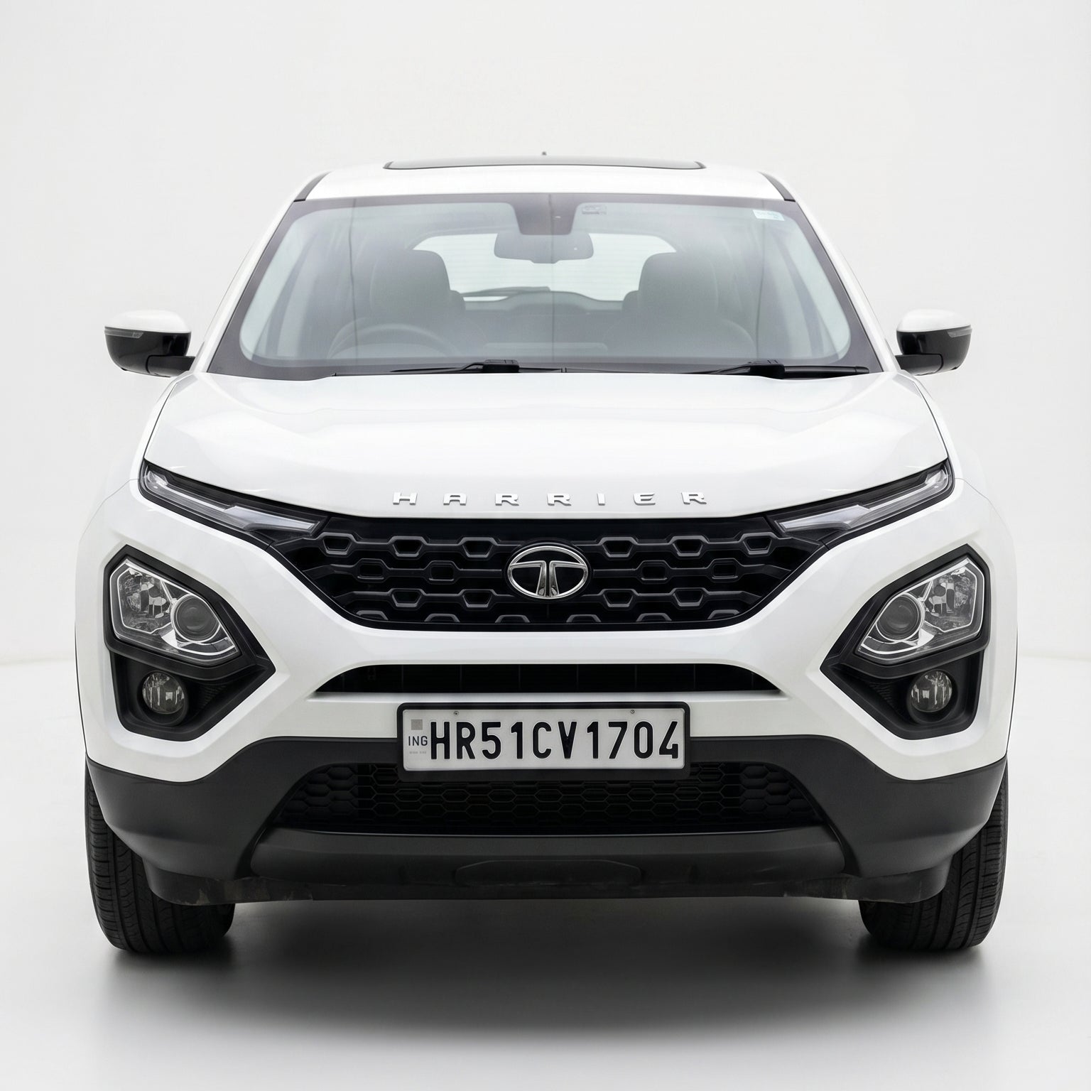 White SUV with Tata logo on a white background